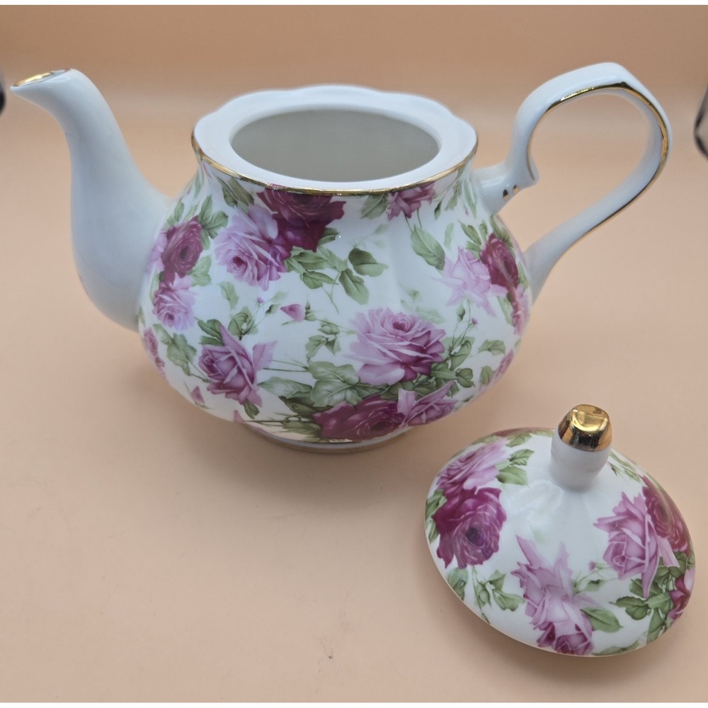 Vintage Tea Pot Pink Rose Pattern Designer Grace China Pottery (#18)